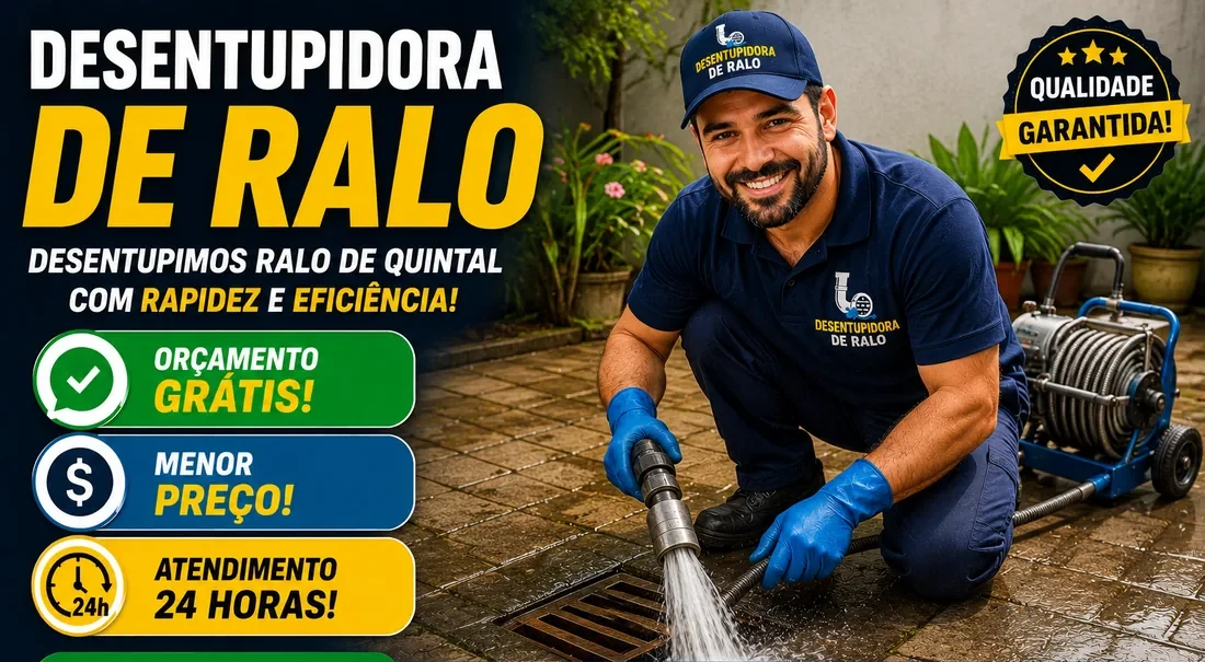 Desentupimento de ralo de quintal em Sarandi